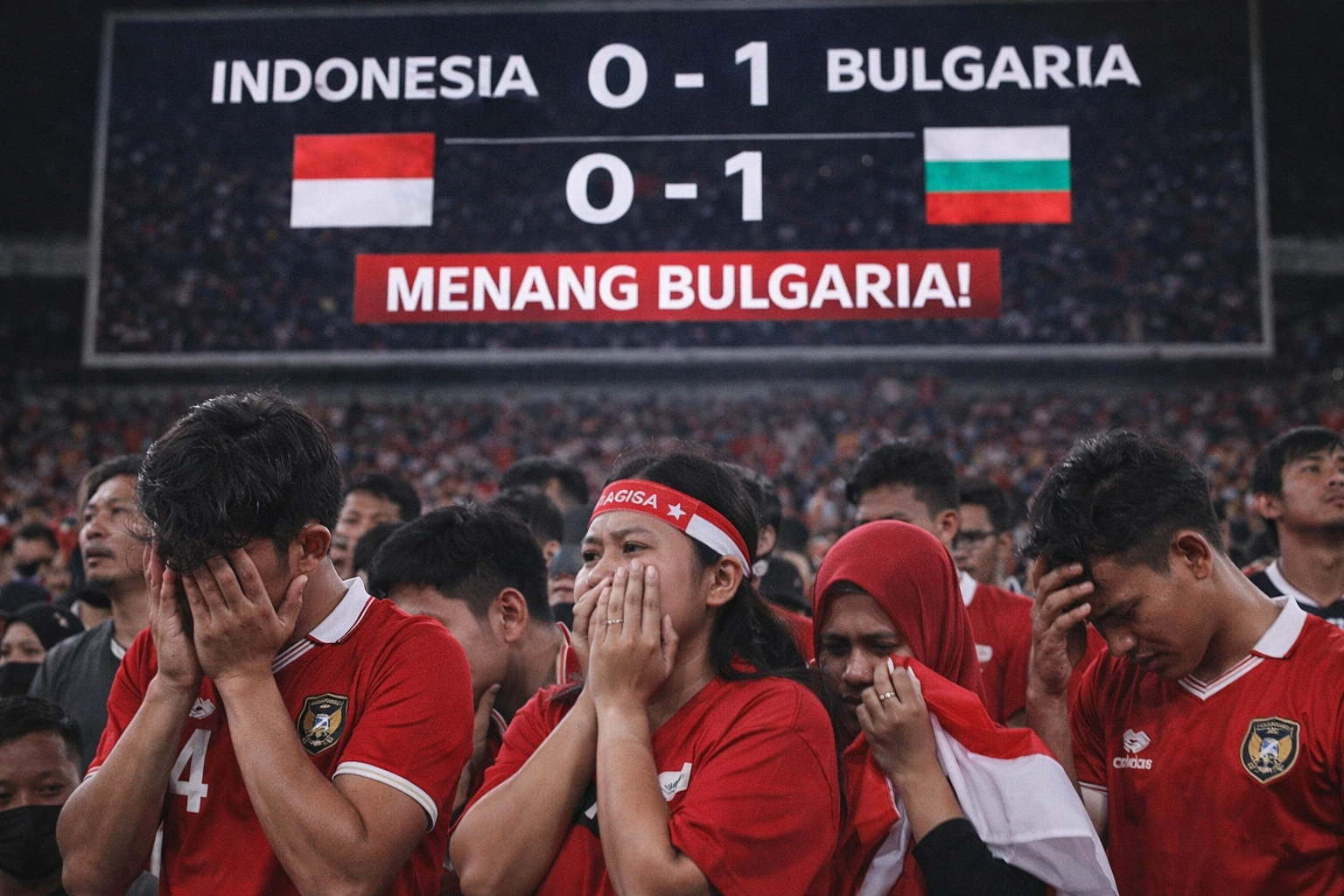 Indonesia 0-1 Bulgaria Rakyat Tertunduk, Mimpi Pupus 
