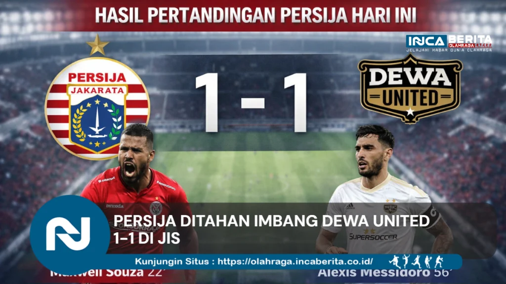Persija Ditahan Imbang Dewa United 1-1 di JIS