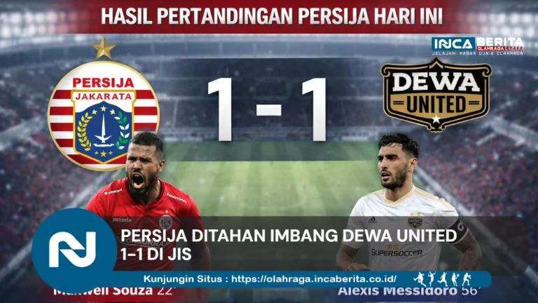 Persija Ditahan Imbang Dewa United 1-1 di JIS
