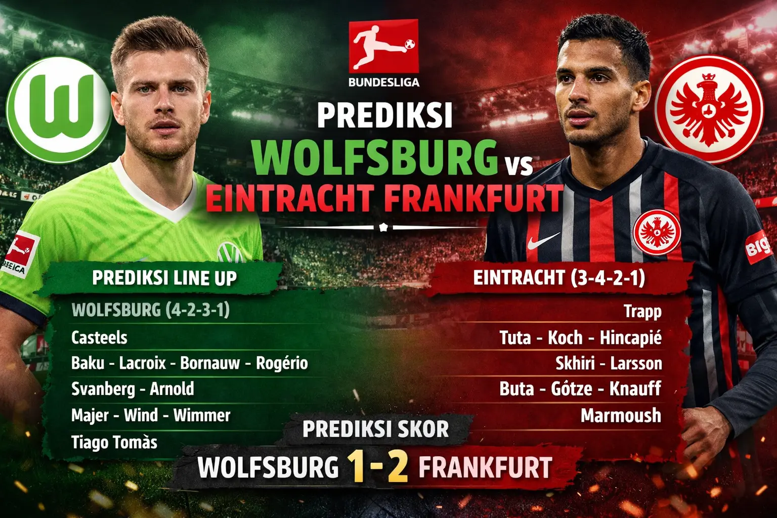 Prediksi Wolfsburg vs Eintracht Frankfurt
