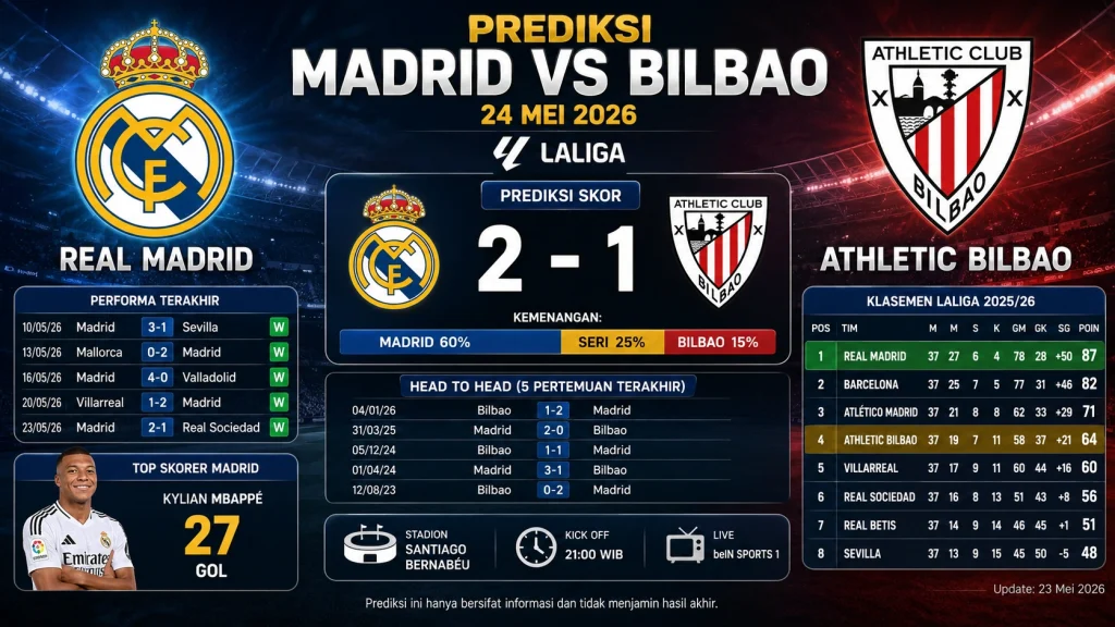 Prediksi Madrid Vs Bilbao