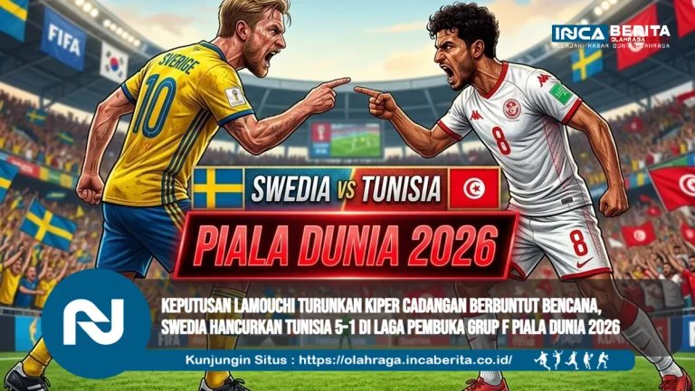 Keputusan Lamouchi Turunkan Kiper Cadangan Berbuntut Bencana, Swedia Hancurkan Tunisia 5-1 di Laga Pembuka Grup F Piala Dunia 2026