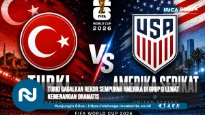 Turki Gagalkan Rekor Sempurna Amerika di Grup D Lewat Kemenangan Dramatis
