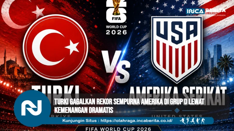 Turki Gagalkan Rekor Sempurna Amerika di Grup D Lewat Kemenangan Dramatis