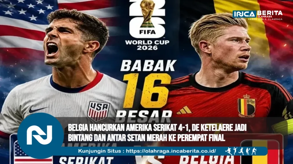 Belgia Hancurkan Amerika Serikat 4-1, De Ketelaere Jadi Bintang dan Antar Setan Merah ke Perempat Final