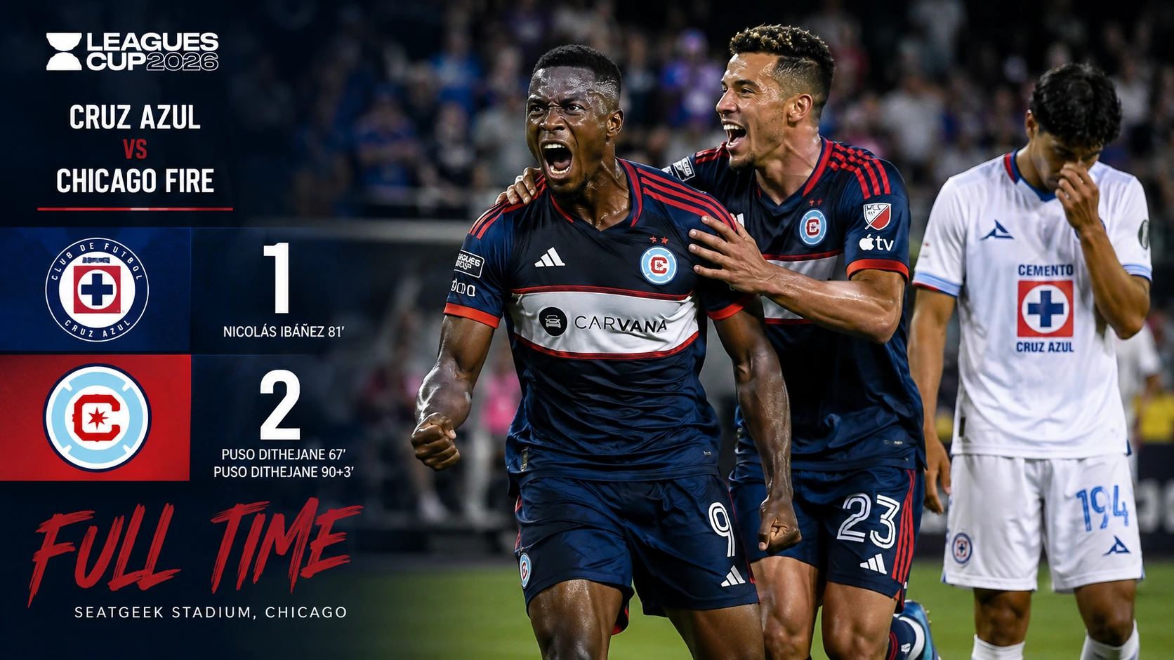Cruz Azul vs Chicago Fire: Gol Dramatis Menit Akhir Pastikan Kemenangan 2-1